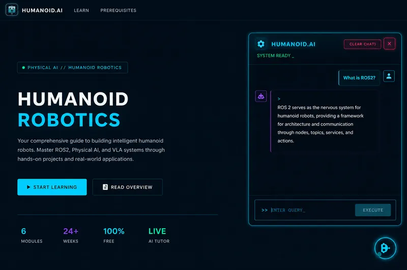 Humanoid Robotics Book + RAG AI Tutor
